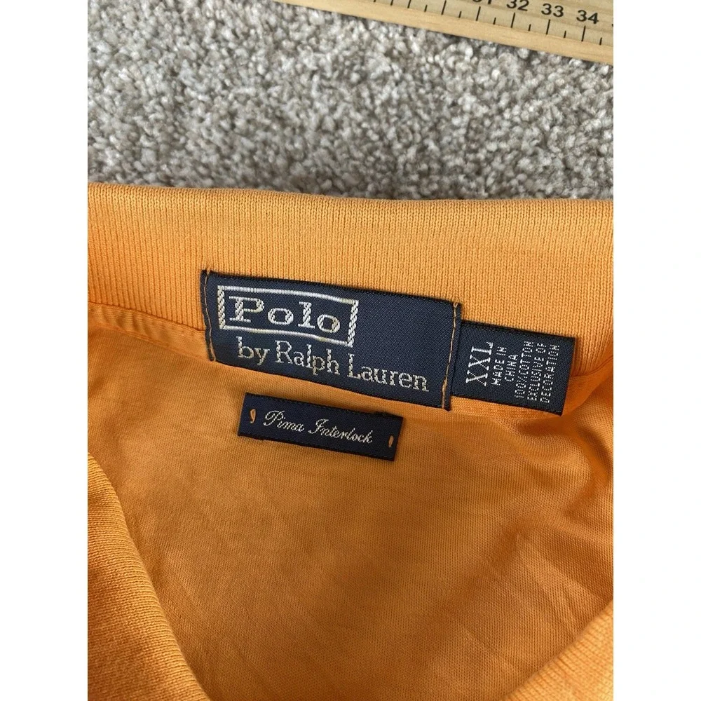 Polo Ralph Lauren Soft Cotton Pima Interlock Polo Orange Mens XXL Flesh Pony